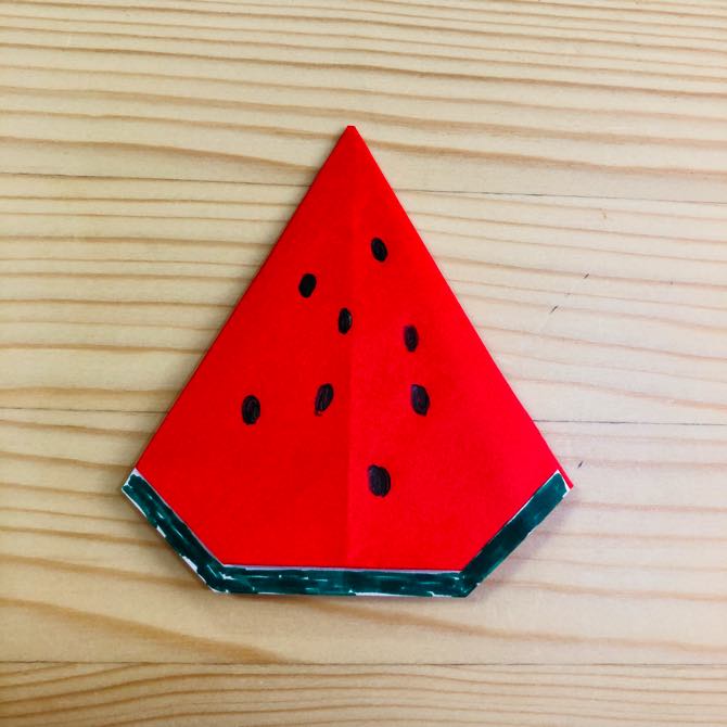 簡単折り紙 スイカ の折り方 How To Fold Origami Watermelon