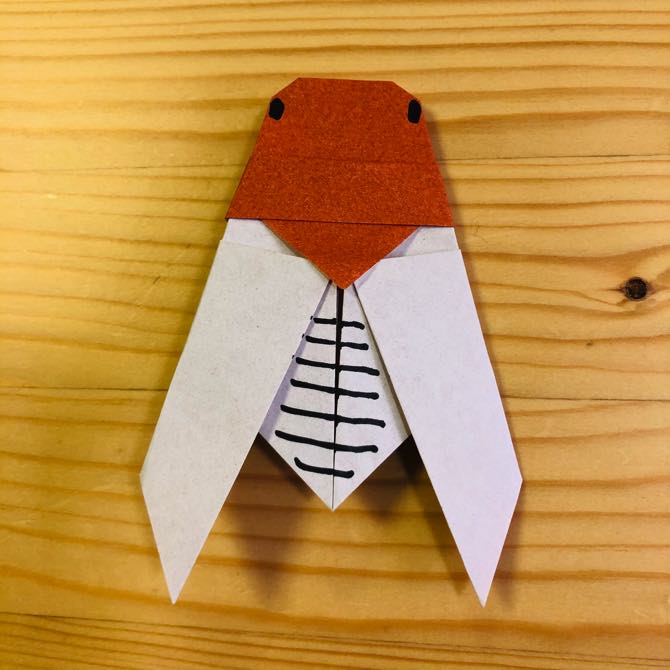 簡単折り紙 セミ3 の折り方 How To Fold Origami Cicada3