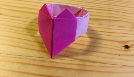 簡単折り紙『ハートの指輪』の折り方｜How to fold origami “Heart ring”