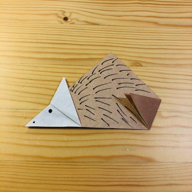 簡単折り紙 ハリネズミ の折り方 How To Fold Origami Hedgehog