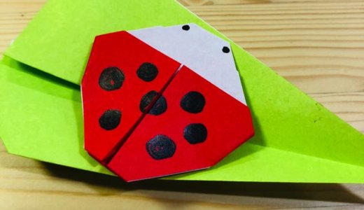 簡単折り紙『てんとう虫2』の折り方｜How to fold origami “Ladybug2”
