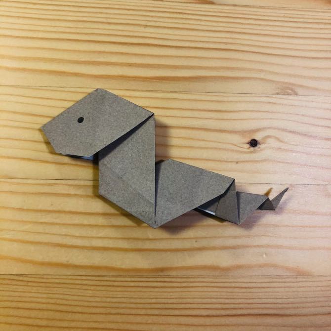 簡単折り紙 ヘビ3 の折り方 How To Fold Origami Snake3